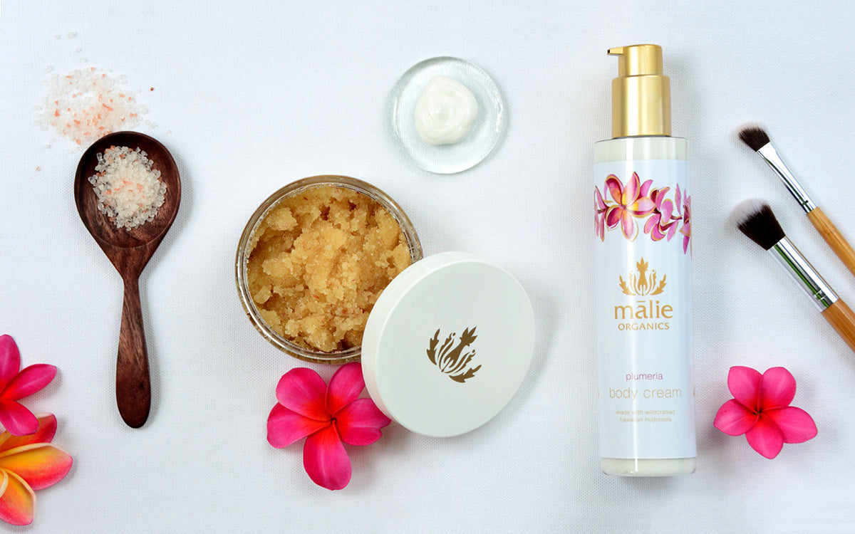 Beautiful plumeria Hawaiian beauty products