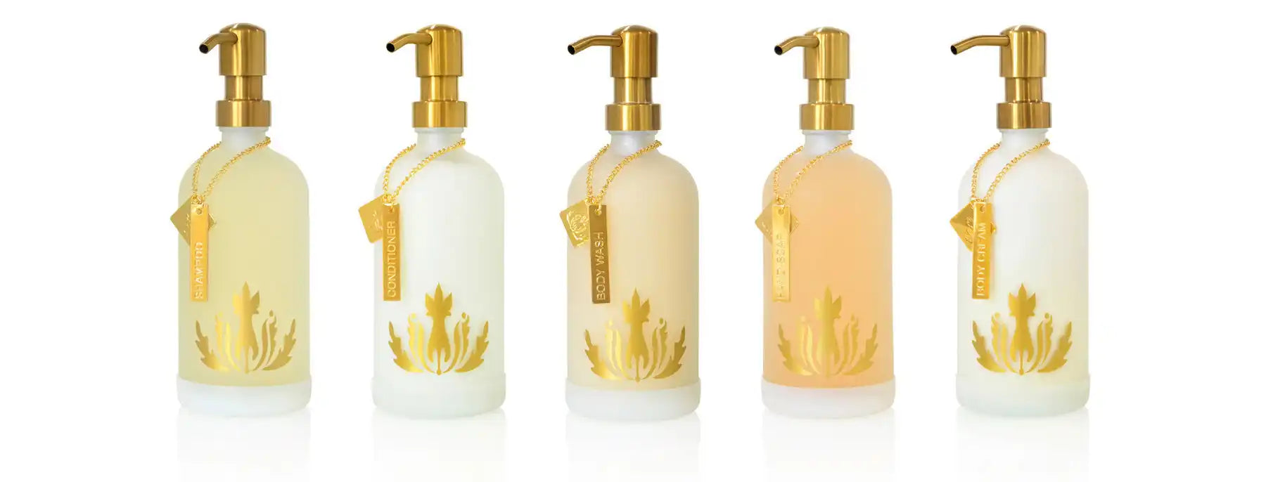 Organic botanical glass hospitality bottles for luxury amenities